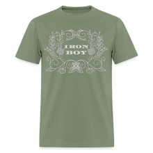 Load image into Gallery viewer, Floral Iron Boy singers T-shirt - military green