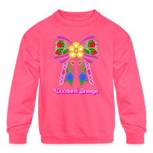 Load image into Gallery viewer, Woodland Barbie Kids' Crewneck Sweatshirt - neon pink