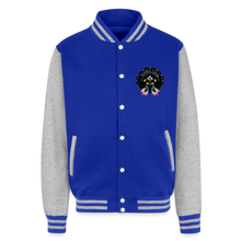 Load image into Gallery viewer, Wu-Woodland varsity jacket - royal/heather grey