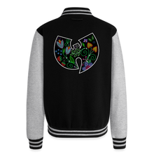 Load image into Gallery viewer, Wu-Floral Unisex College Sweat Jacket - black/heather grey