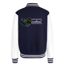 Load image into Gallery viewer, Wu-Woodland varsity jacket - navy/white