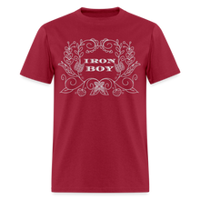 Load image into Gallery viewer, Floral Iron Boy singers T-shirt - dark red