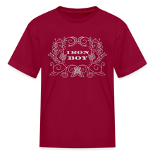 Load image into Gallery viewer, Floral Iron Boy Kids' T-Shirt - dark red