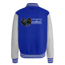 Load image into Gallery viewer, Wu-Woodland varsity jacket - royal/heather grey