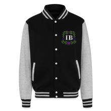 Load image into Gallery viewer, IB Beaded Heavyweight Letterman Jacket - black/heather grey