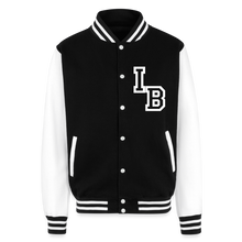 Load image into Gallery viewer, Floral iron boy Heavyweight Letterman Jacket - black/white