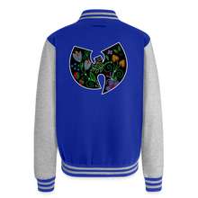 Load image into Gallery viewer, Wu-Floral Unisex College Sweat Jacket - royal/heather grey