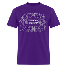 Load image into Gallery viewer, Floral Iron Boy singers T-shirt - purple