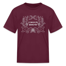Load image into Gallery viewer, Floral Iron Boy Kids' T-Shirt - burgundy