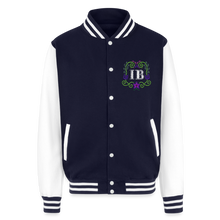 Load image into Gallery viewer, IB Beaded Heavyweight Letterman Jacket - navy/white