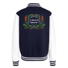 Load image into Gallery viewer, IB Beaded Heavyweight Letterman Jacket - navy/white
