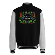 Load image into Gallery viewer, IB Beaded Heavyweight Letterman Jacket - black/heather grey
