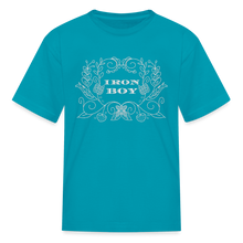 Load image into Gallery viewer, Floral Iron Boy Kids&#39; T-Shirt - turquoise
