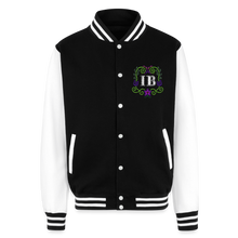 Load image into Gallery viewer, IB Beaded Heavyweight Letterman Jacket - black/white
