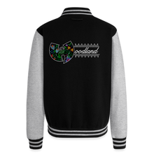 Load image into Gallery viewer, Wu-Woodland varsity jacket - black/heather grey
