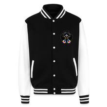 Load image into Gallery viewer, Wu-Floral Unisex College Sweat Jacket - black/white
