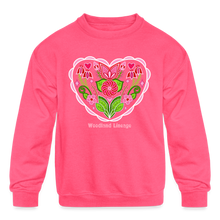 Load image into Gallery viewer, You Are Loved Kids' Crewneck Sweatshirt - neon pink
