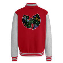 Load image into Gallery viewer, Wu-Floral Unisex College Sweat Jacket - red/heather grey
