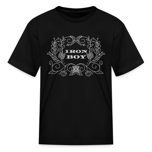 Floral Iron Boy Kids' T-Shirt - black