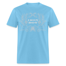 Load image into Gallery viewer, Floral Iron Boy singers T-shirt - aquatic blue
